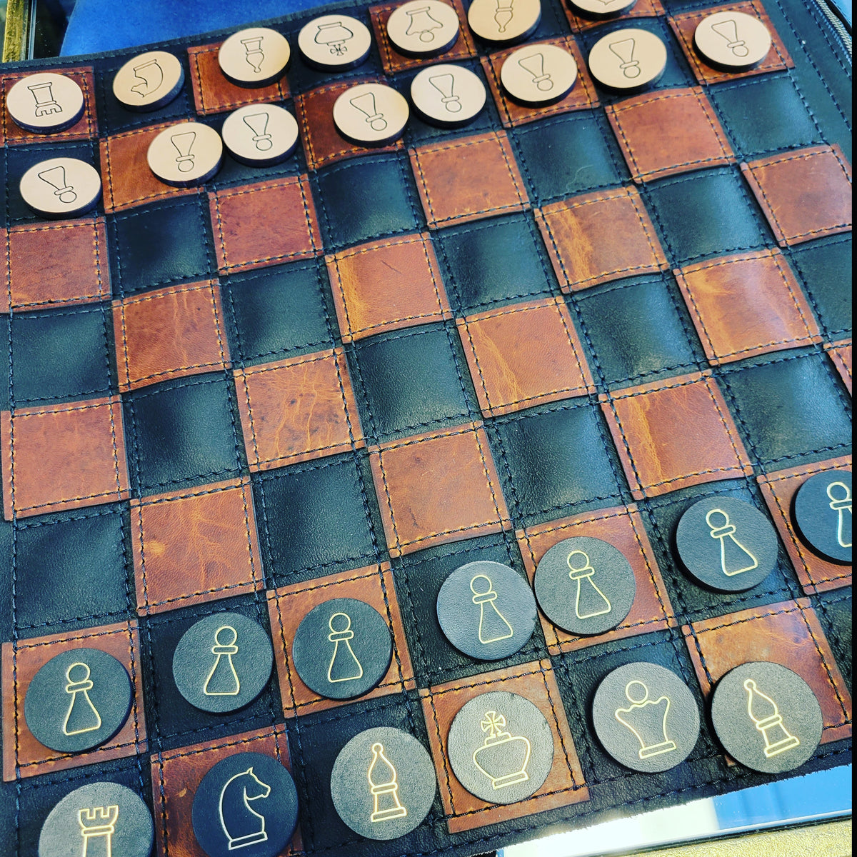 Travel Chess/Checker Board – Orcas Island Leather Goods